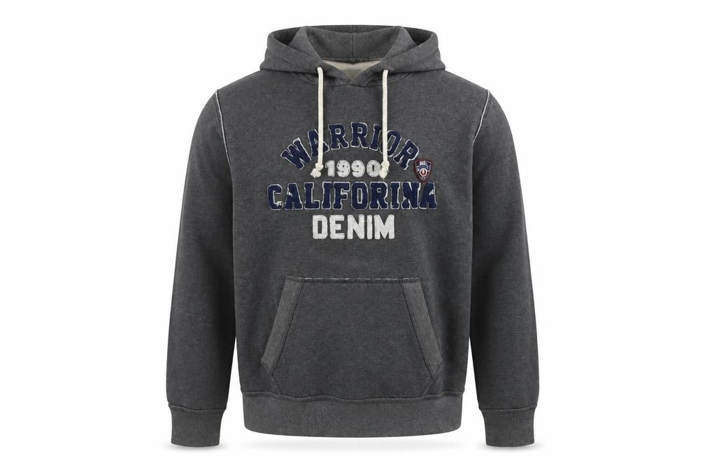 MGL Mens Grey Pullover Hoodie XL Embroidered Logo Casual Sweatshirt
