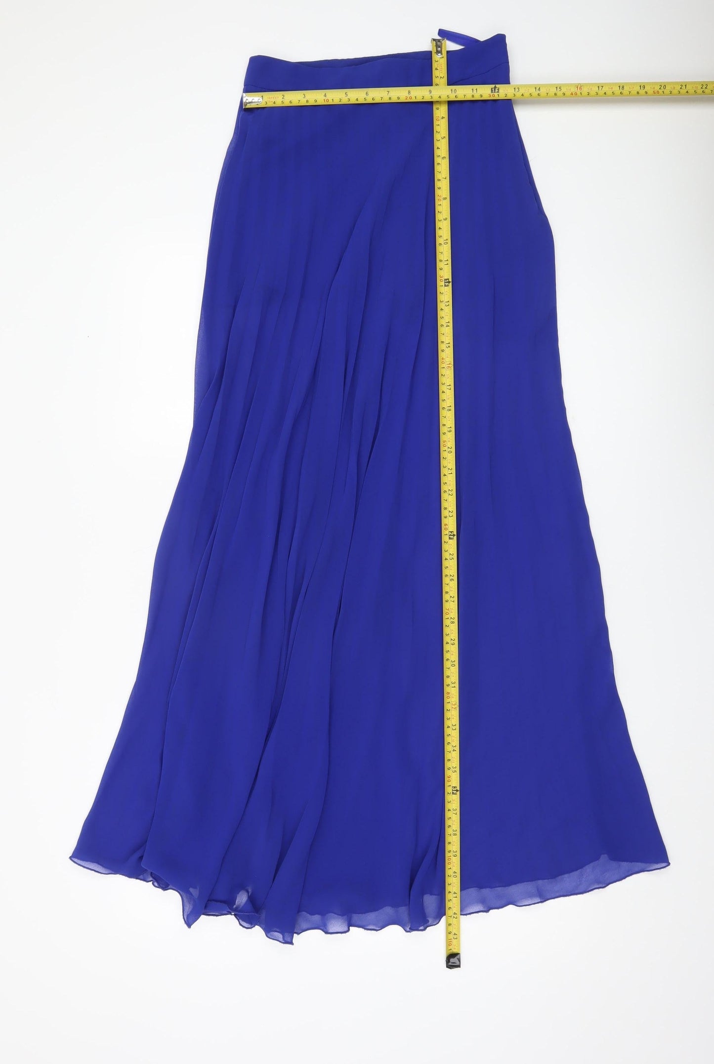 River Island Women’s Blue Midi Flare Chiffon Skirt Size 8
