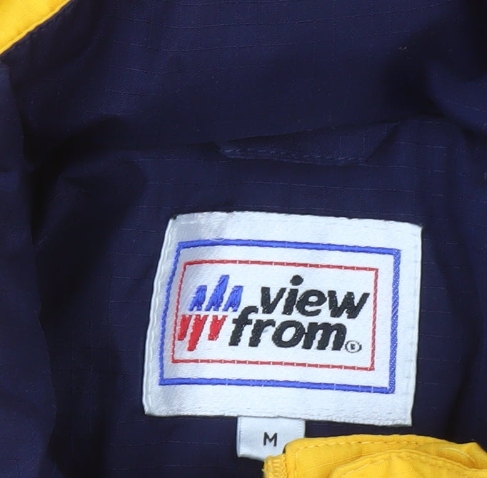 View From Men’s Yellow Windbreaker Jacket Size M Retro Sports