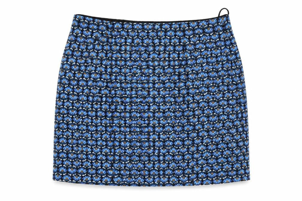 Louche Womens Blue Floral Pencil Skirt Size 2XL Knee Length Retro