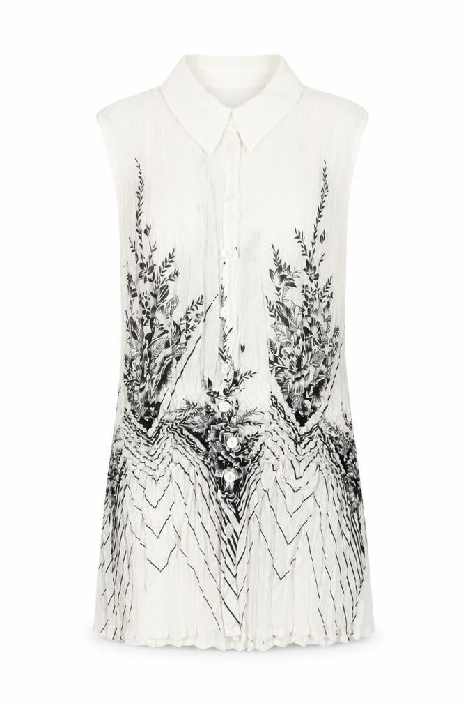 Marks & Spencer Women’s White Floral Sleeveless Blouse UK 8-10