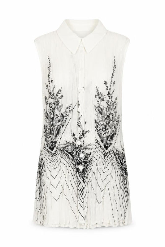Marks and Spencer Women’s White Floral Sleeveless Blouse UK 8-10