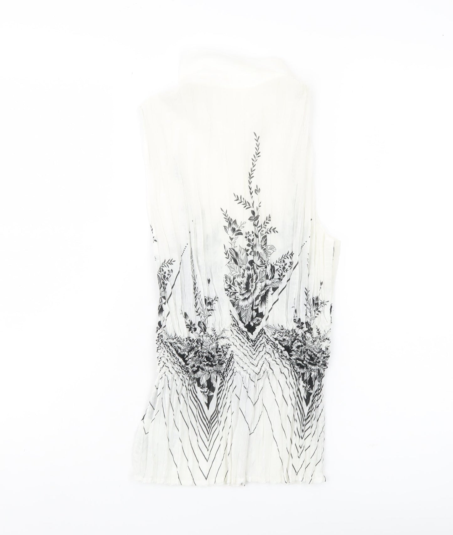 Marks and Spencer Women’s White Floral Sleeveless Blouse UK 8-10