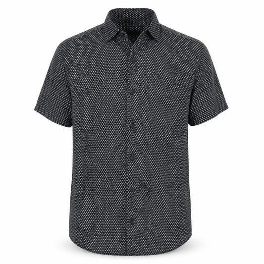 Jack & Jones Men’s Black Geometric Viscose Button-Up Shirt Size L