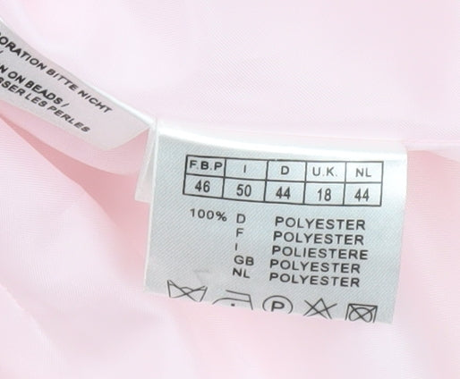 Together Women's Pink Embellished Shawl Lapel Blazer Size 18