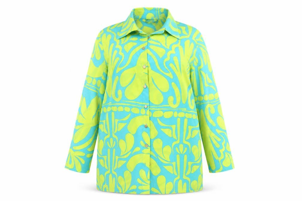 PRETTYLITTLETHING Women's Multicoloured Button-Up Tunic Shirt UK 10
