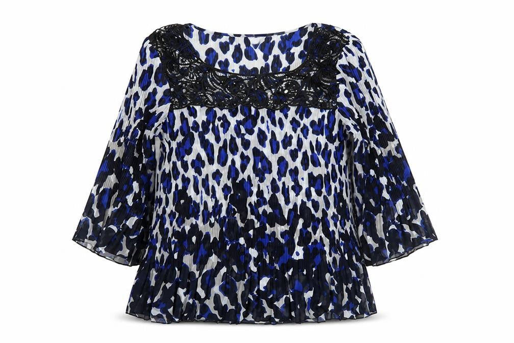 Autonomy Women’s Blue Animal Print Tunic Blouse Size 18