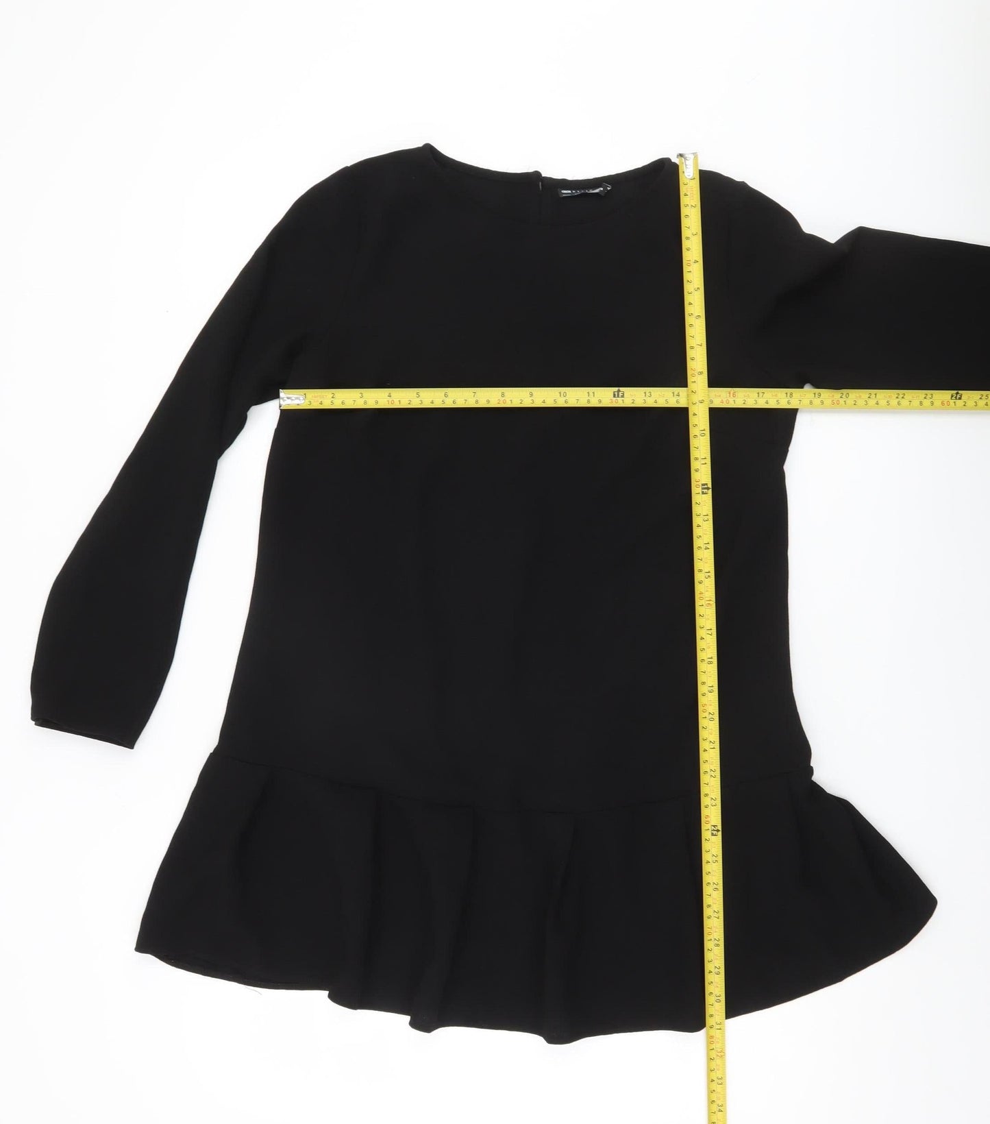 ASOS DESIGN Women’s Black Shift Dress Size S Long Sleeve Crew Neck