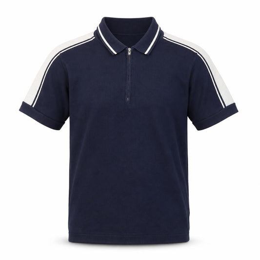 Jasper Conran Men’s Blue Cotton Polo Shirt S Short Sleeve Zip