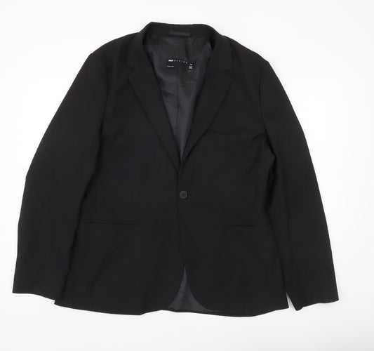 ASOS Design Men's Black 44R Blazer Jacket Regular Fit One Button