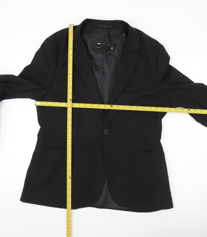 Back view of ASOS Design Men's Black 44R Blazer Jacket Regular Fit One Button