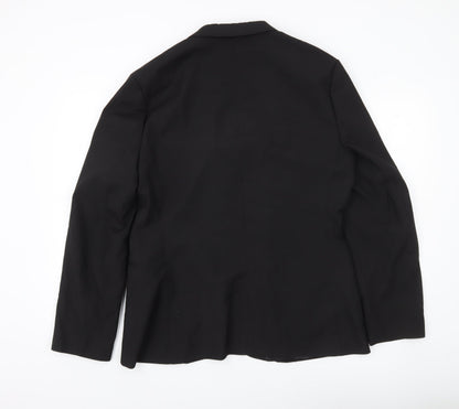 Close-up detail of ASOS Design Men's Black 44R Blazer Jacket Regular Fit One Button