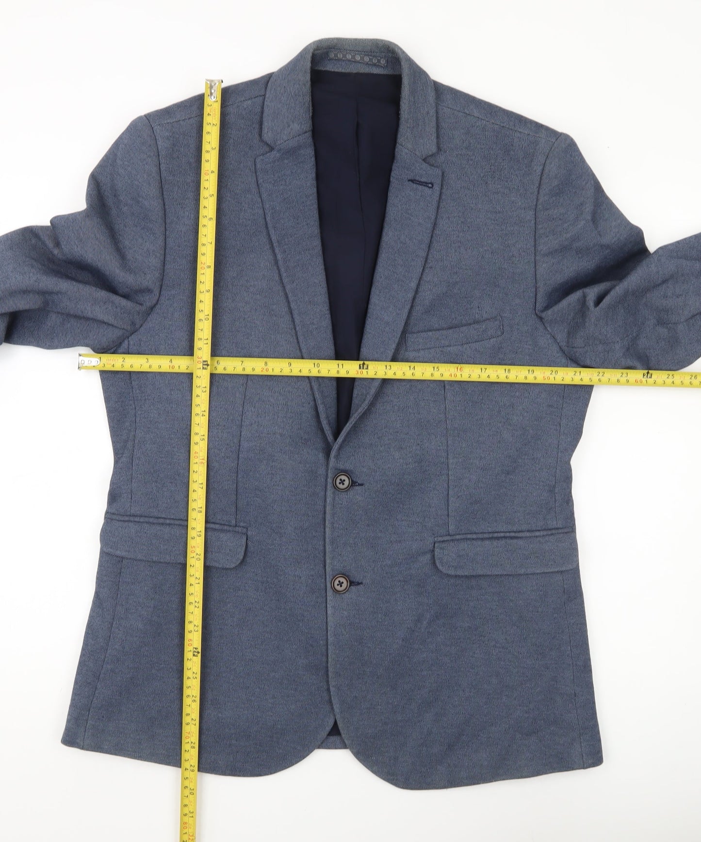 Burton Menswear Men’s Blue Blazer Jacket L 41-44” Chest Notch Lapel