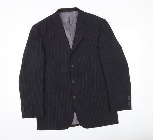 Marks and Spencer Men’s Grey Pinstripe Wool Blazer Jacket 38S
