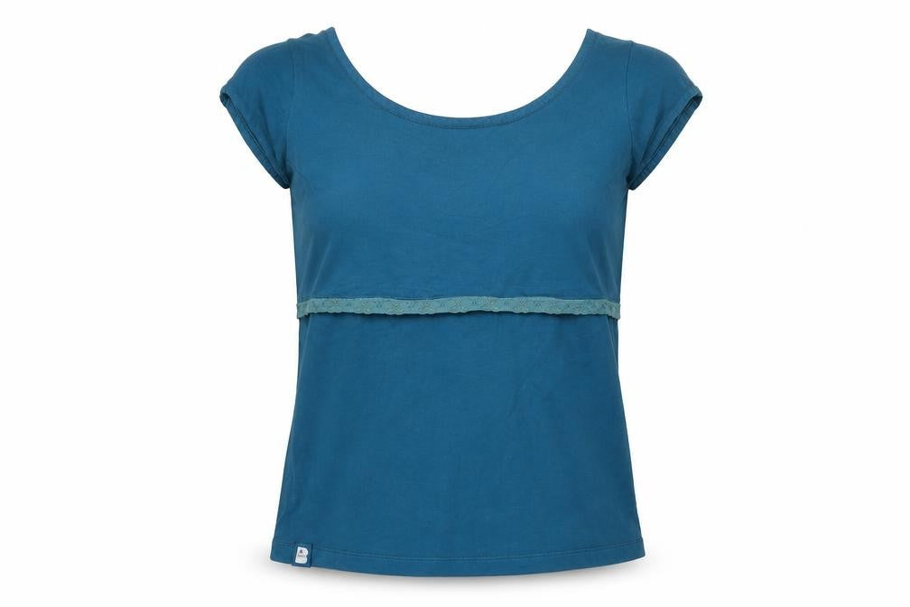 Breastfeed With Confidence Women’s Blue UK 10 Nursing Scoop Neck T-Shirt