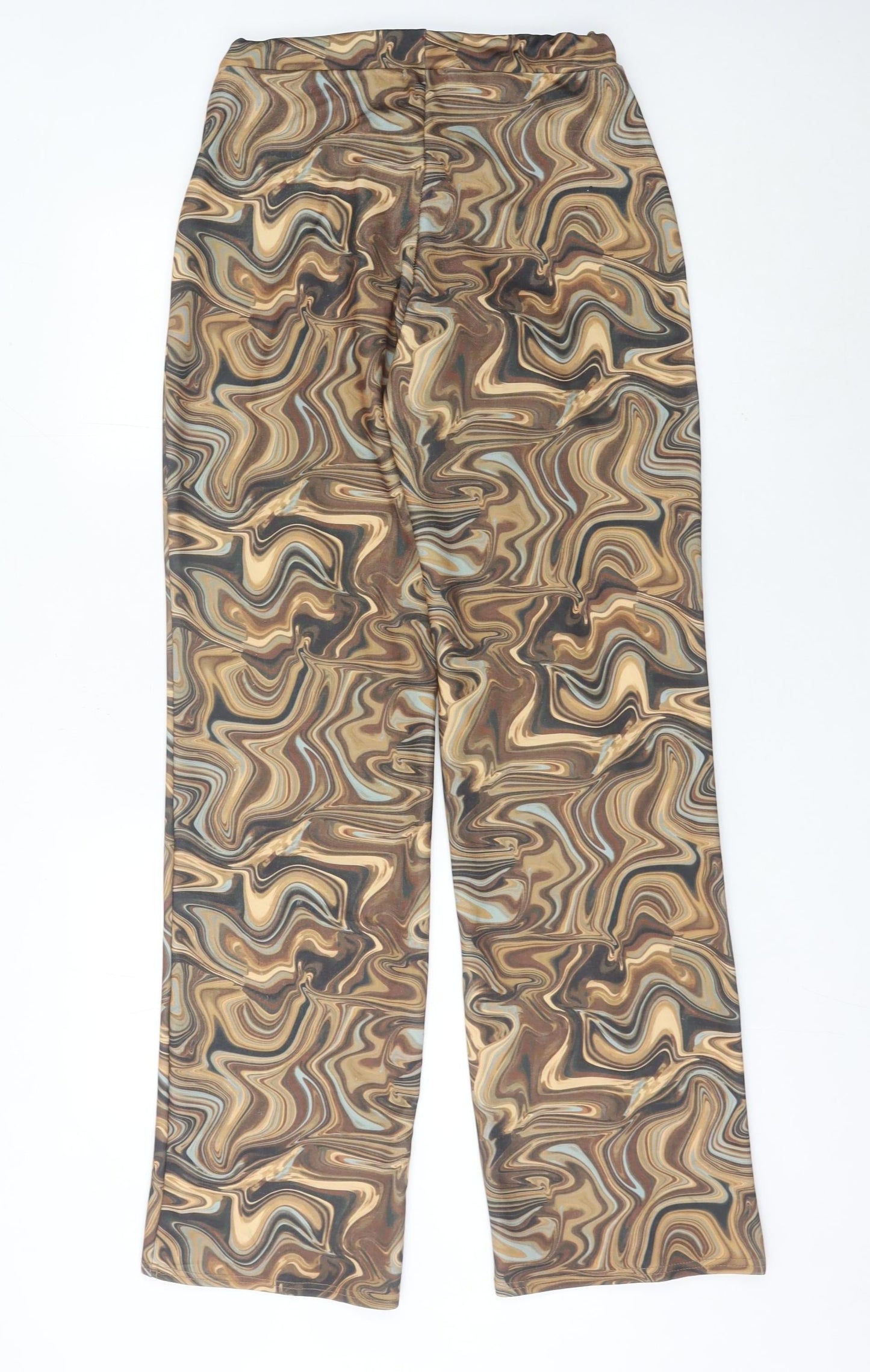 PrettyLittleThing Womens Multicoloured Slim Fit Straight Trousers Size 12