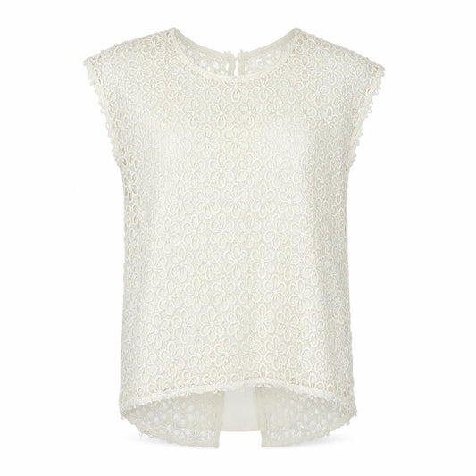 Next Women’s Ivory Lace Floral Blouse UK 12 Tunic Cap Sleeve