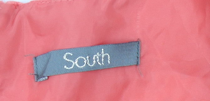 South Womens Pink Cotton Shift Dress Size 14 Knee Length