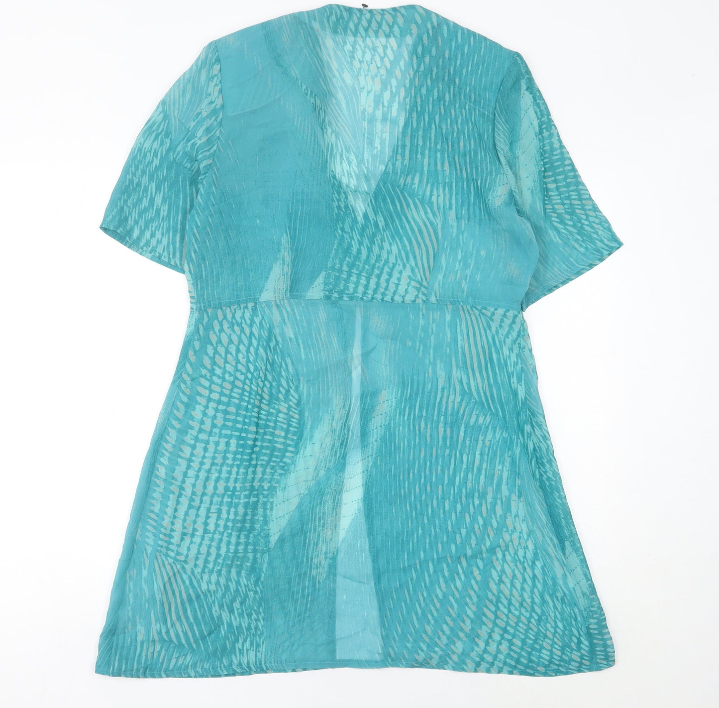 Elinette Women’s Blue Silk Waistcoat Jacket Size 12 Vintage