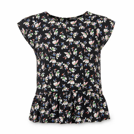 BHS Womens Multicoloured Floral Tunic Blouse Size 10 Short Sleeve