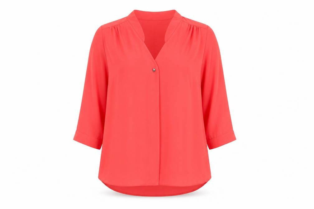 Dorothy Perkins Women’s Red Blouse Size 8 V-Neck 3/4 Sleeve