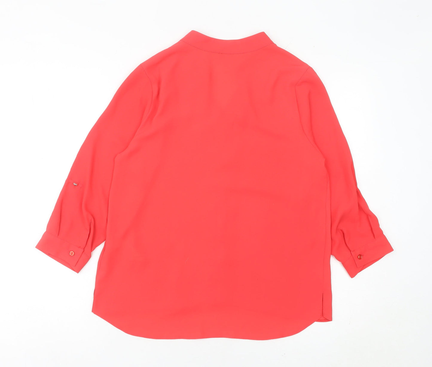 Dorothy Perkins Women’s Red Blouse Size 8 V-Neck 3/4 Sleeve