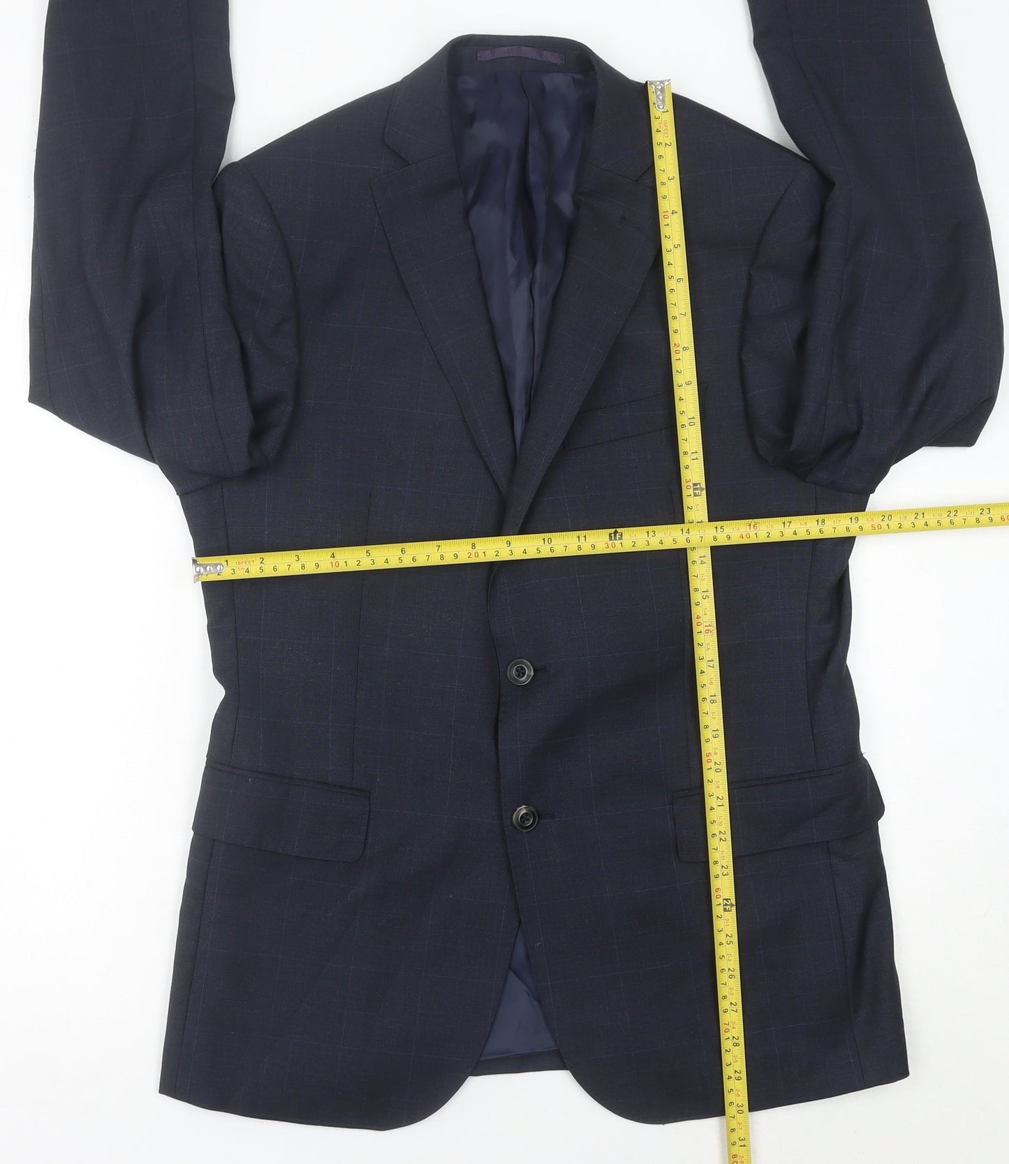 Marks and Spencer Men's Blue Wool Blazer Jacket 40R Medium
