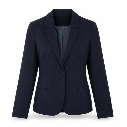 Kaffe Womens Blue Size 8 Slim Fit One-Button Blazer Jacket
