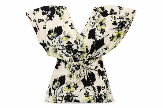 River Island Womens Floral Wrap Blouse UK 6 Multicoloured Viscose
