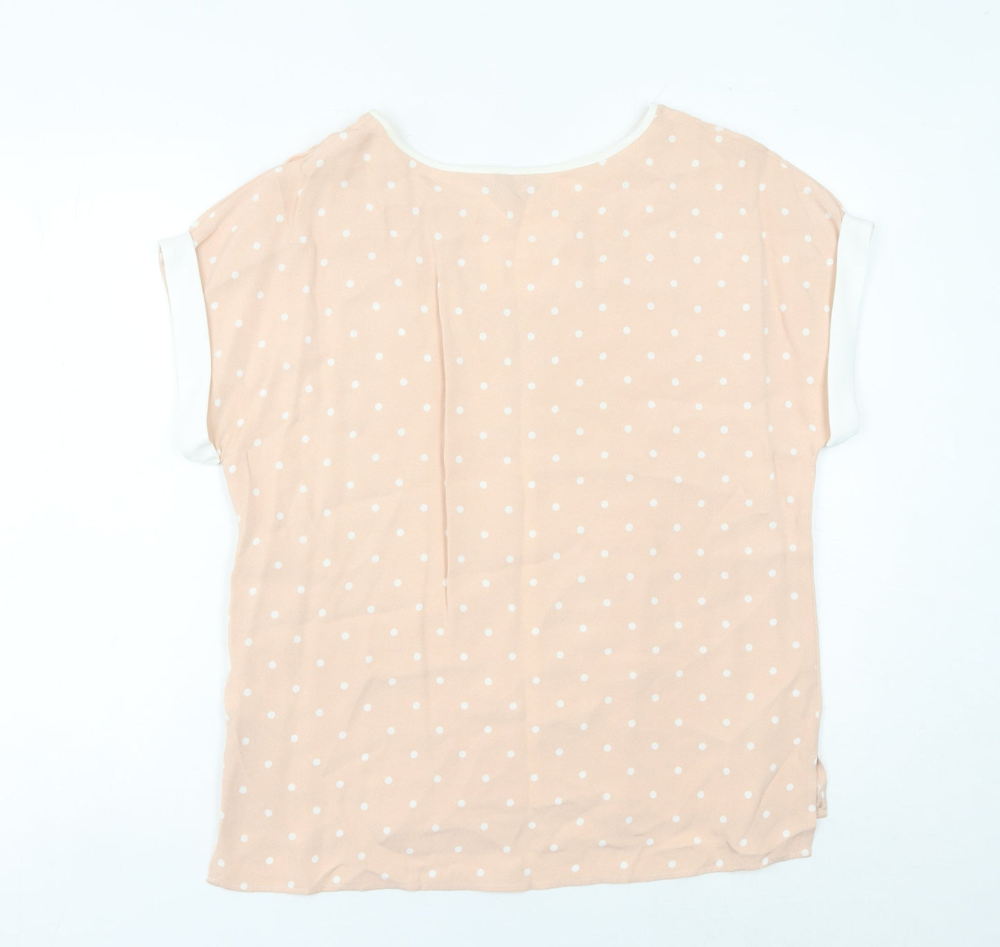 Phase Eight Women’s Beige Polka Dot Blouse Size 12 Tunic Top