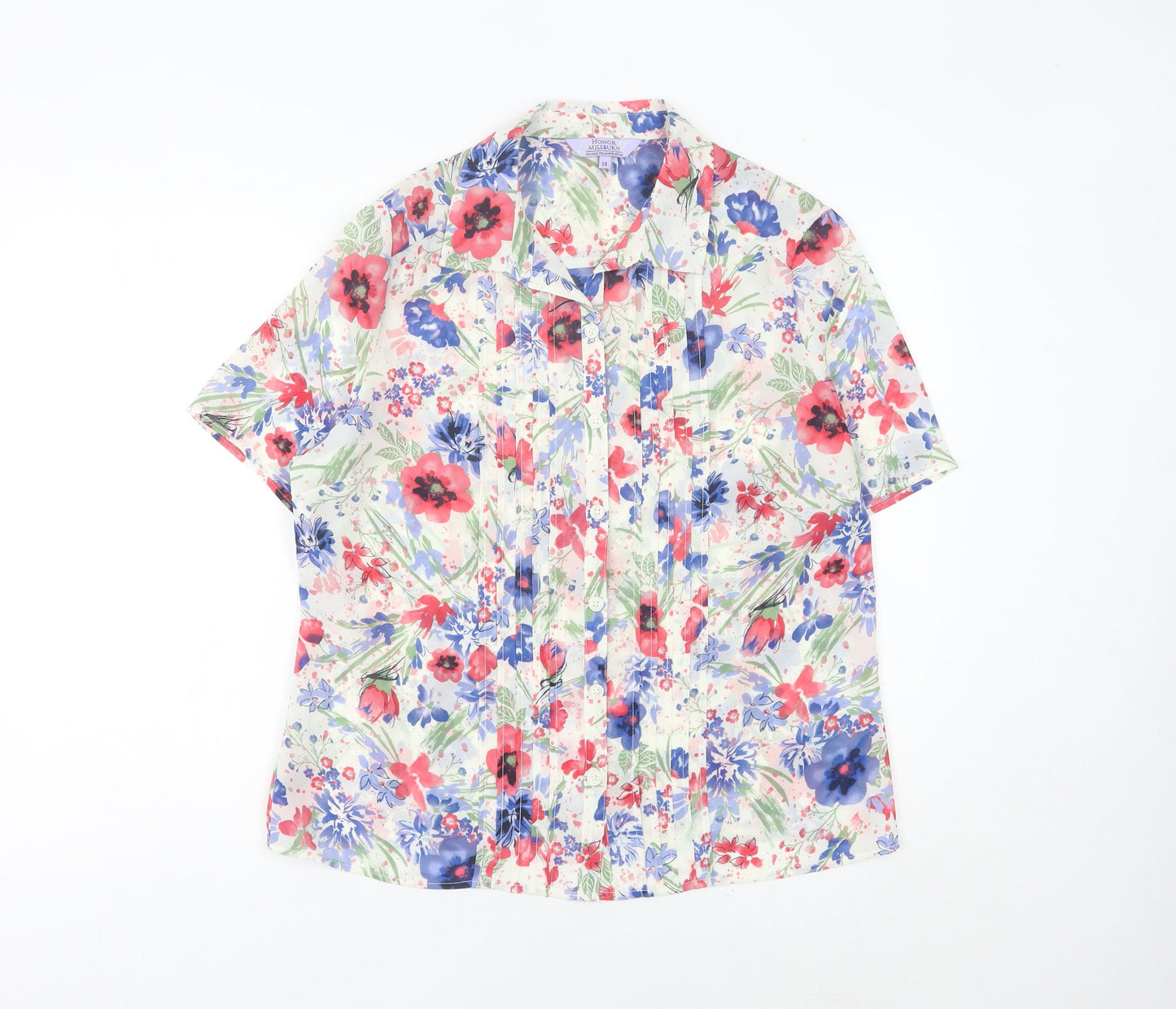 Honor Millburn Women’s Multicoloured Floral Button-Up Blouse Size 14