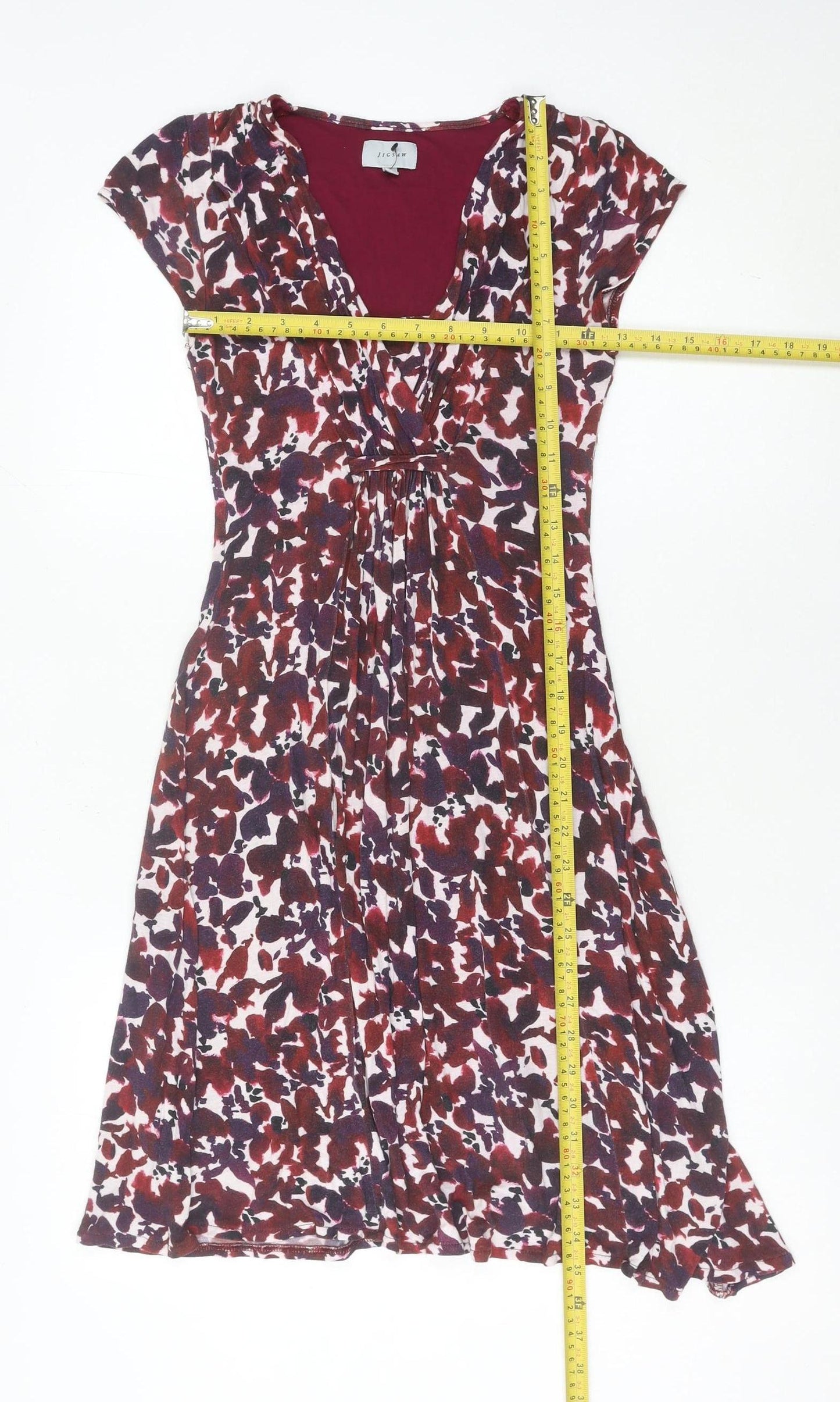 Jigsaw Womens Multicoloured XS A-Line Viscose Knee Dress