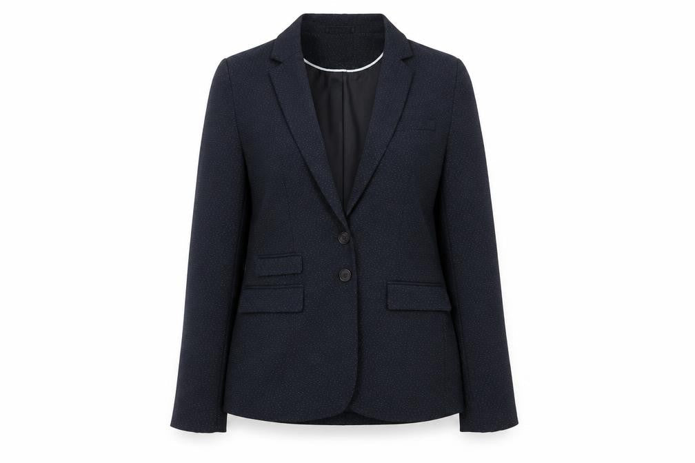 Next Women's Blue Polka Dot Blazer Jacket Size 12 Regular Fit