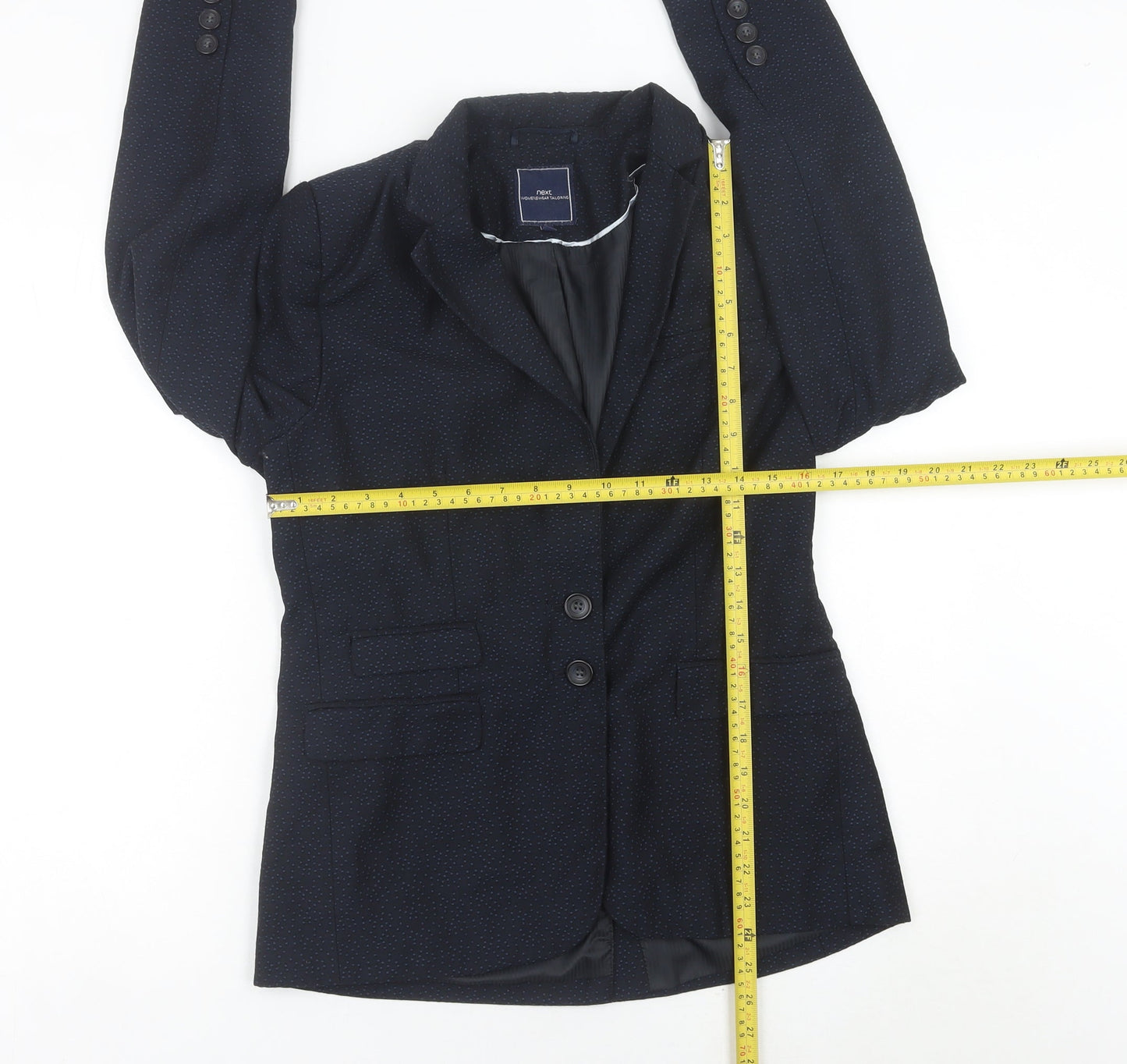 Next Women's Blue Polka Dot Blazer Jacket Size 12 Regular Fit