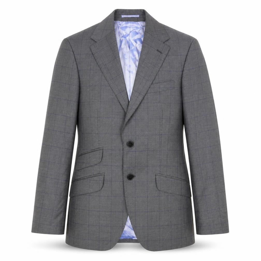 Charles Tyrwhitt Men Grey 36 Blazer Jacket Wool Cashmere Check