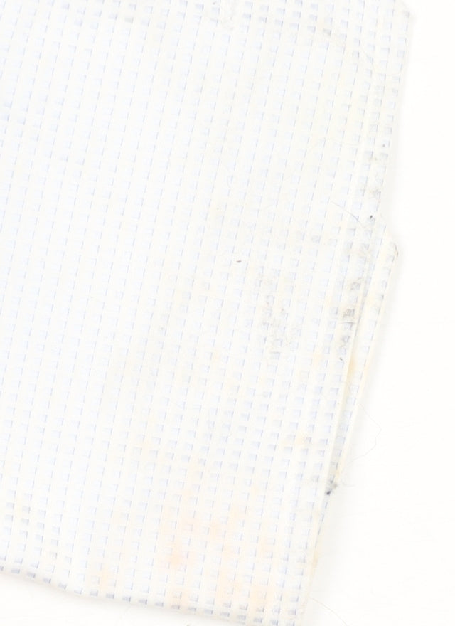 Next Men's Blue Check Cotton Slim Fit Formal Shirt 16in Collar