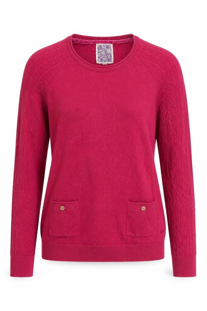 Mantaray Womens Pink Cable-Knit Pullover Jumper Size 10