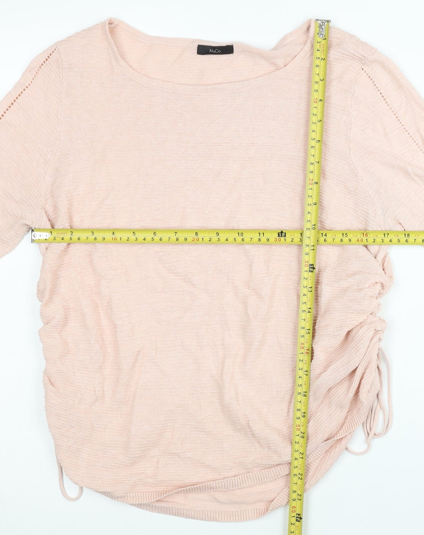 M&Co Women’s Pink Size 14 Pullover Jumper Scoop Neck Long Sleeve