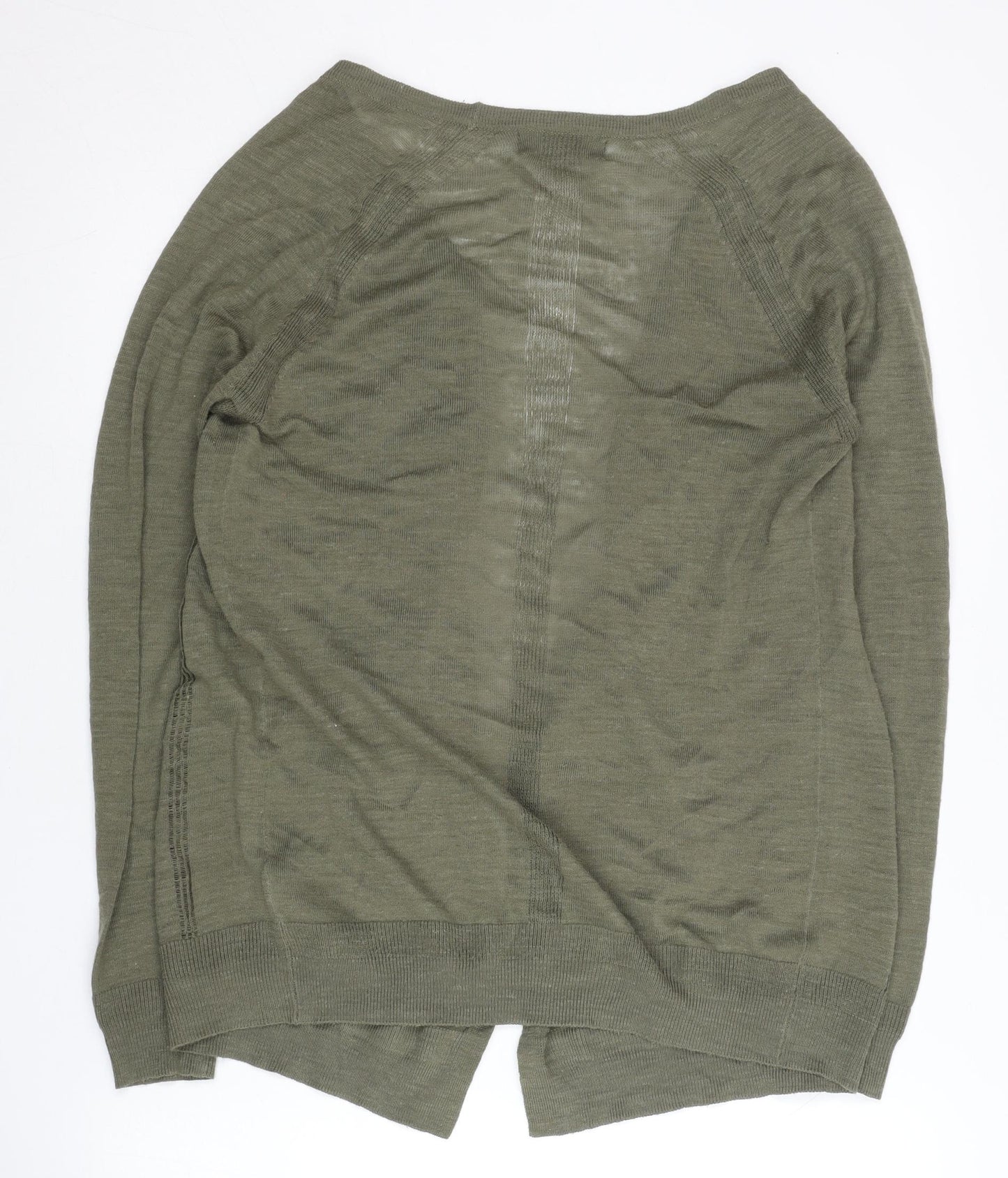 Next Women’s Green Cardigan Size 10 Open Knit Long Sleeve