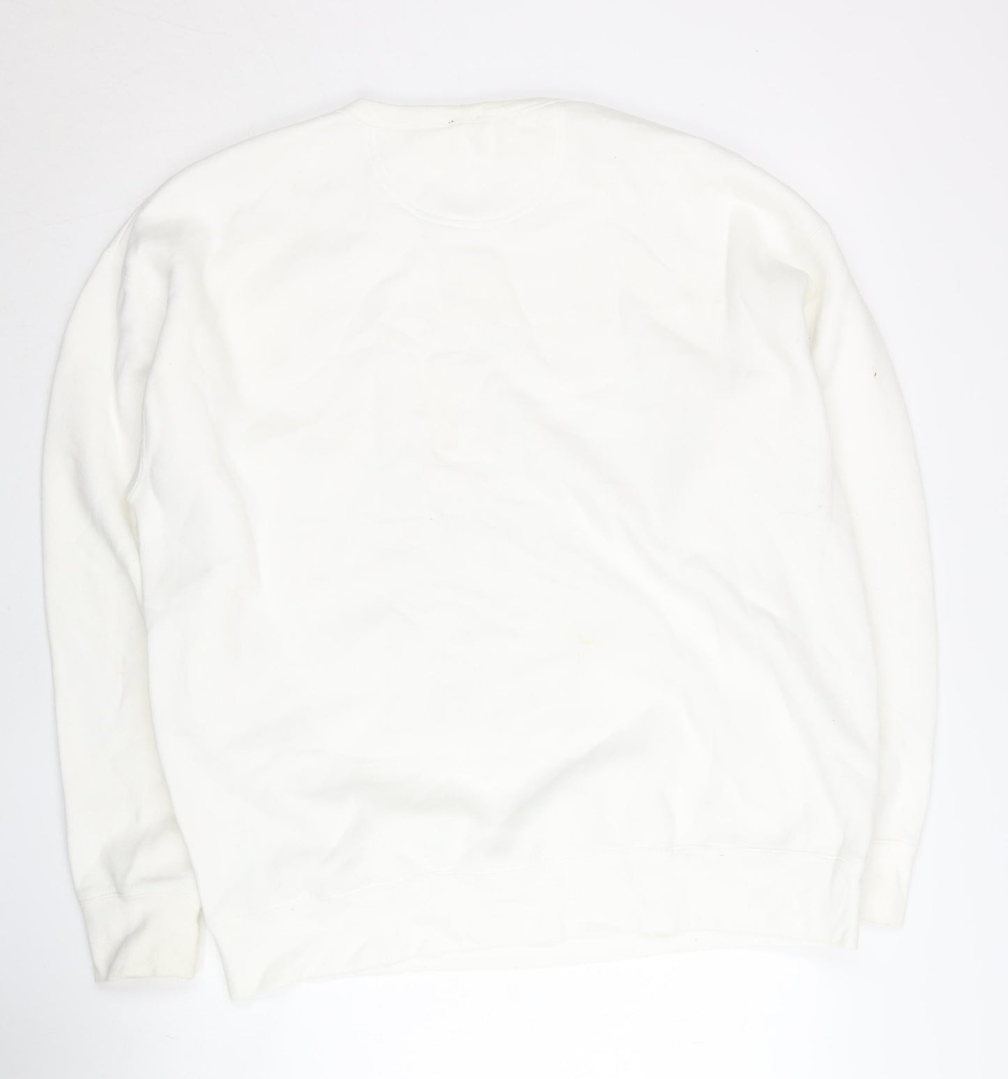 Drama Call Womens White Sequin Logo Long Sleeve Sweatshirt Size L