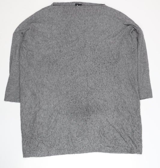 Izabel London Women’s Grey Knit Cardigan Size 10 Relaxed Fit