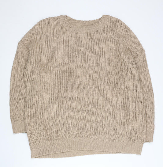New Look Women’s Beige Chunky Knit Pullover Jumper M