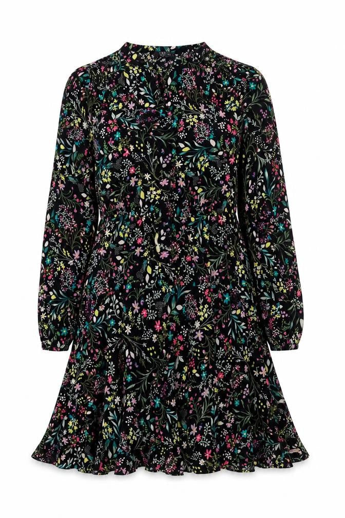 Marks & Spencer Women’s Multicoloured Floral A-Line Viscose Dress Size 10 Long