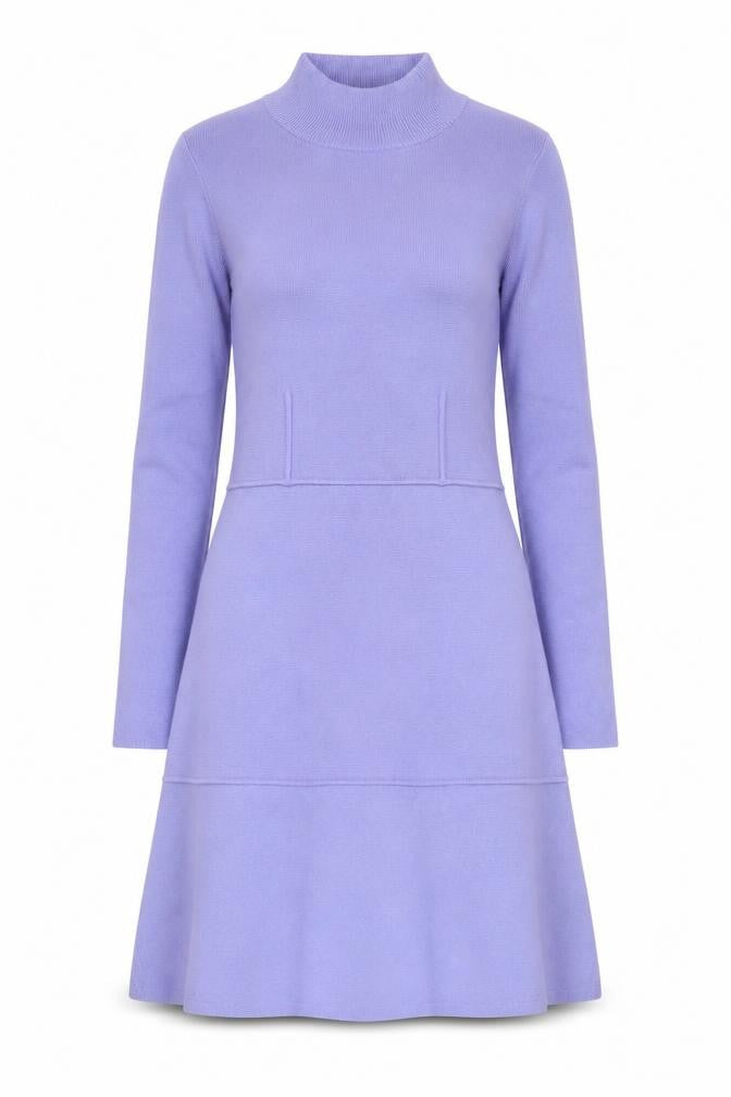Zara Women Purple A-Line Knit Dress Size S Long Sleeve Mock Neck