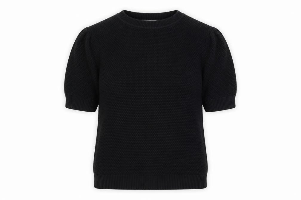 Vila Womens Black XS Knit Puff Sleeve Pullover Jumper