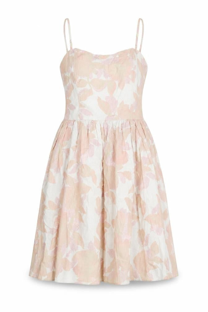 H&M Women’s Pink Floral Fit & Flare Cotton Dress Size 12
