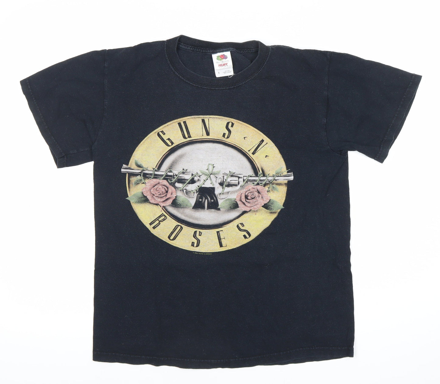 Fruit of the Loom Mens Black Guns N' Roses Band T-Shirt Size S Vintage