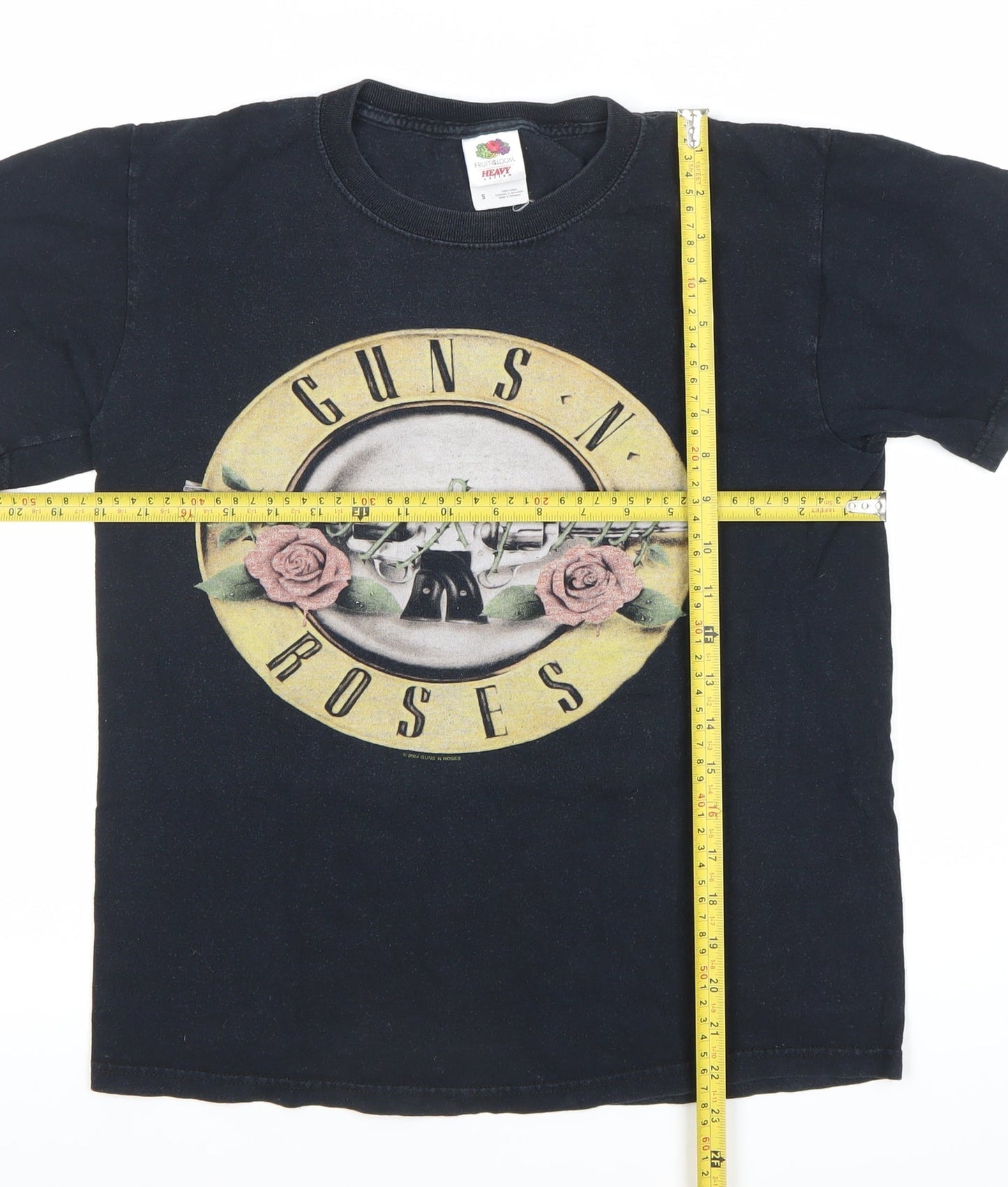 Fruit of the Loom Mens Black Guns N' Roses Band T-Shirt Size S Vintage