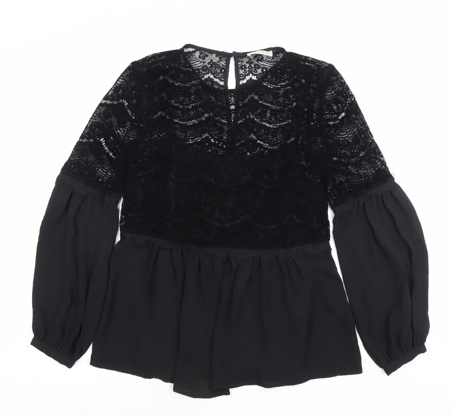 Marks and Spencer Women’s Black Lace Tunic Blouse Size 8