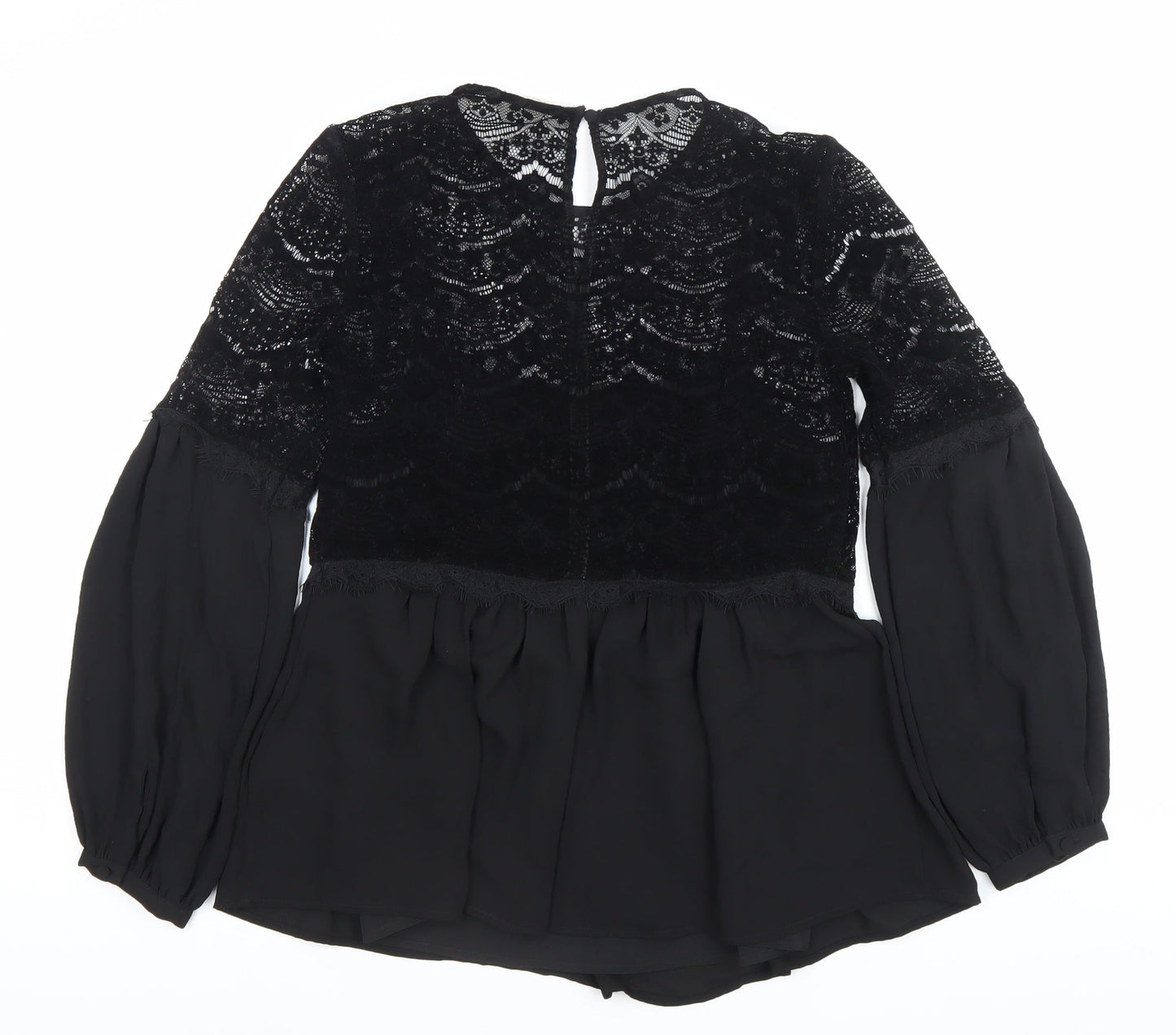 Marks and Spencer Women’s Black Lace Tunic Blouse Size 8